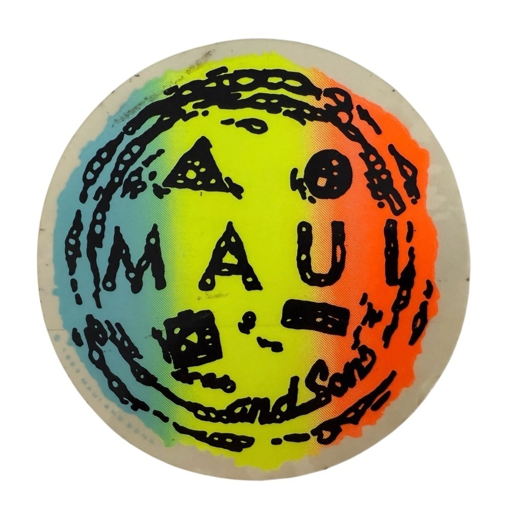VTG MAUI and SONS 1980s Logo Surf Sticker Authentic Vintage Rare